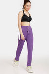 Rosaline Easy Movement Cotton Track Pants - Royal Lilac — thumbnail 4